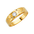 14KY Men's CZ Wedding Band / Trio Set