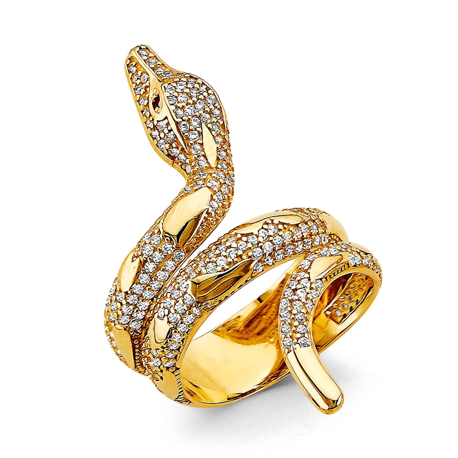 14KY CZ Snake Ring