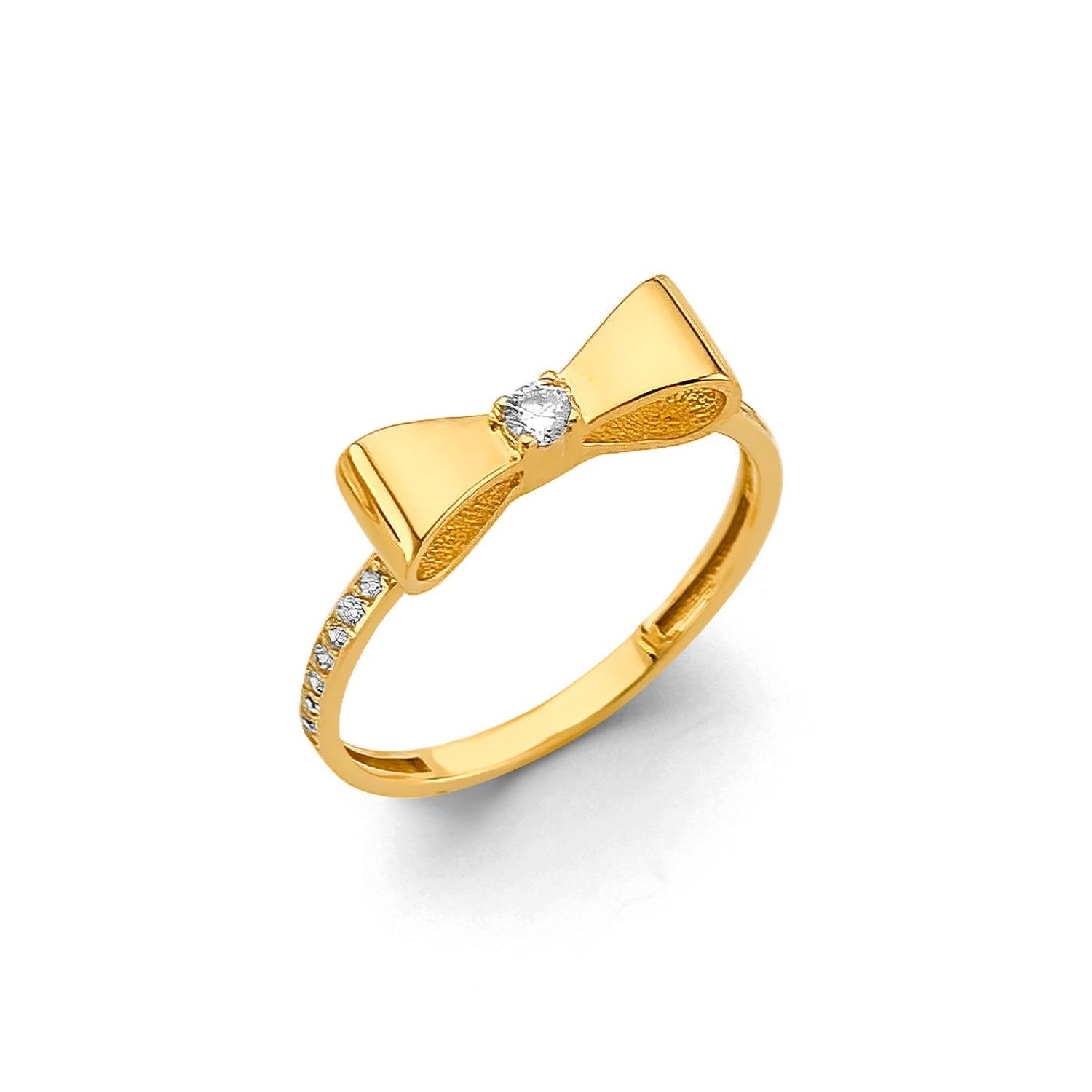 14KY CZ Ribbon Ring
