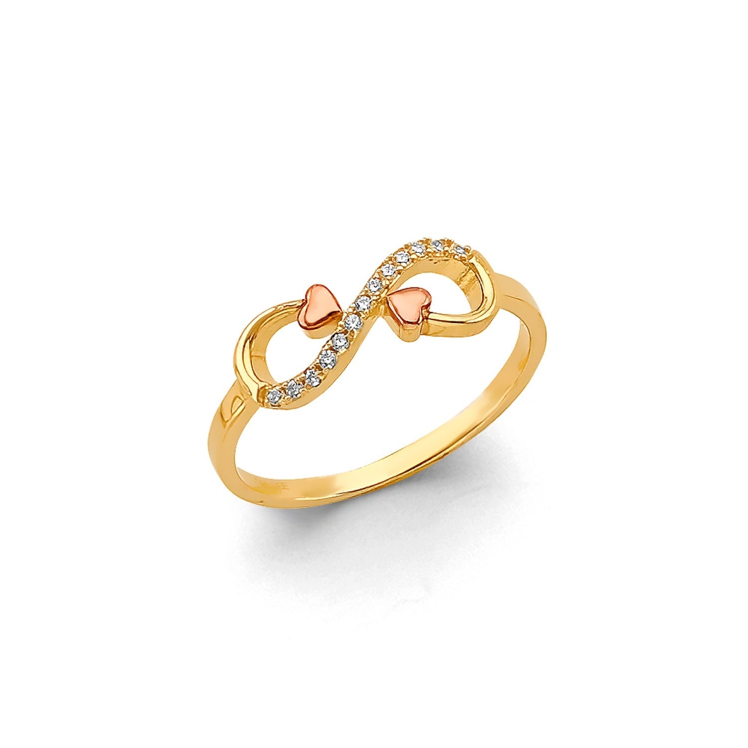 14K 2C CZ Infiniti Ring