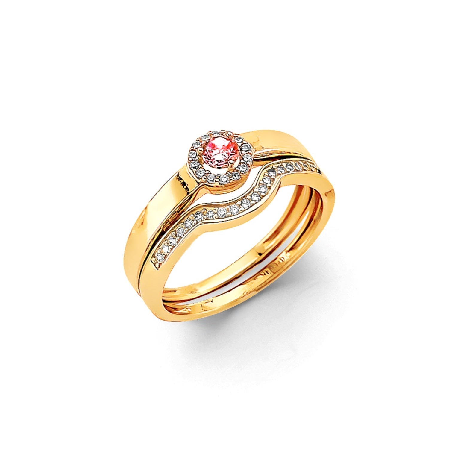 14KY Duo CZ Set Ring