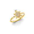 14KY CZ Turtle Ring