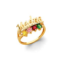 14KY CZ 4 Stone Mother's Ring