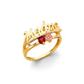 14KY CZ 2 Stone Mother's Ring