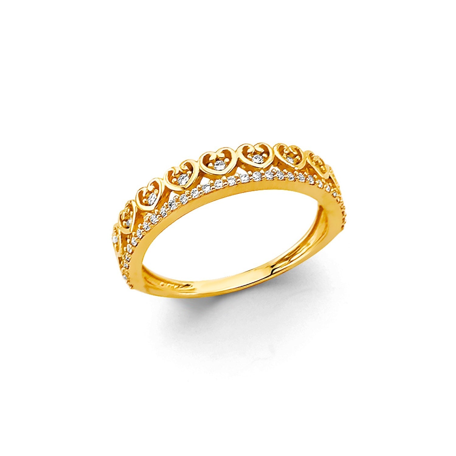 14KY CZ Heart RIng