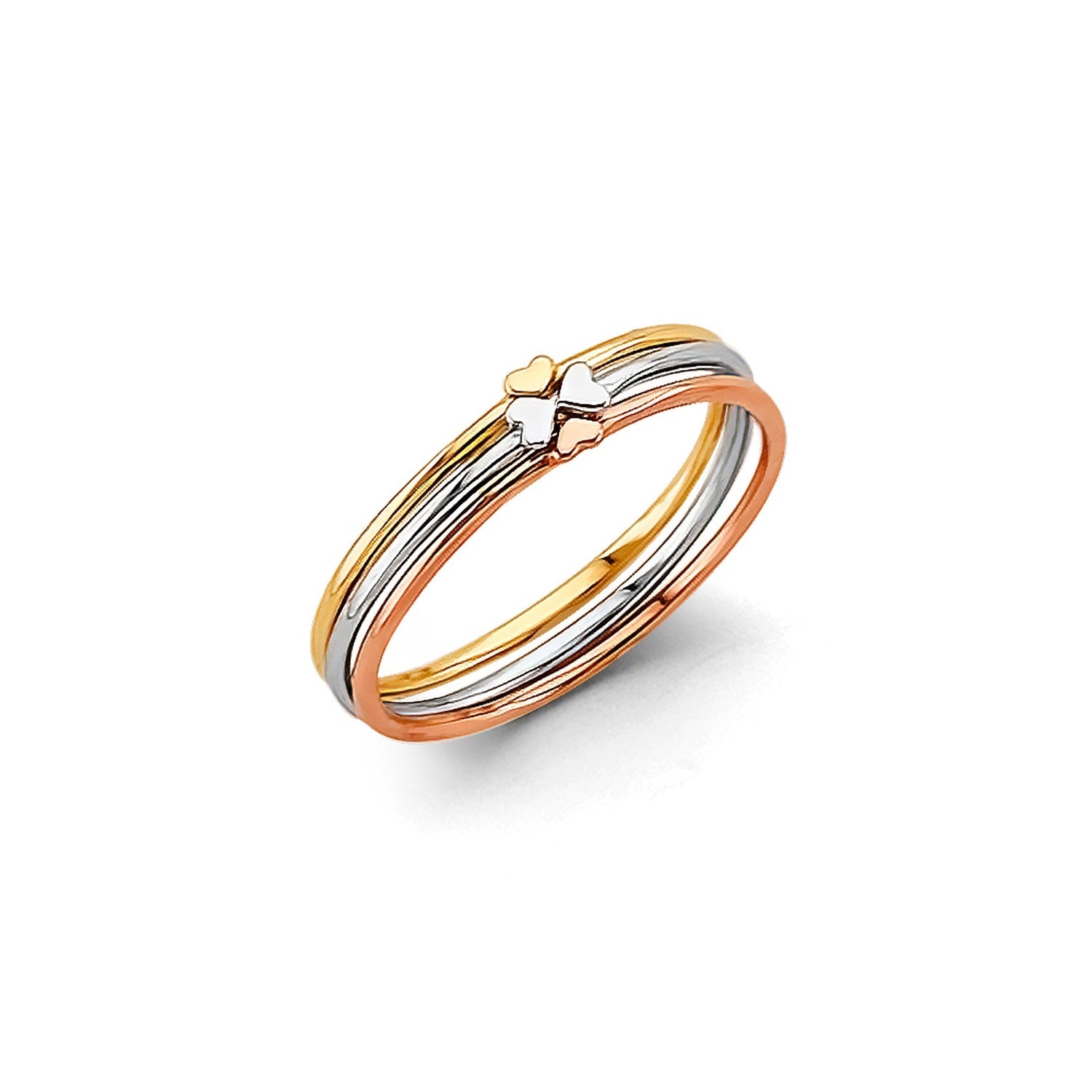 14K 3C Stackable Heart Ring