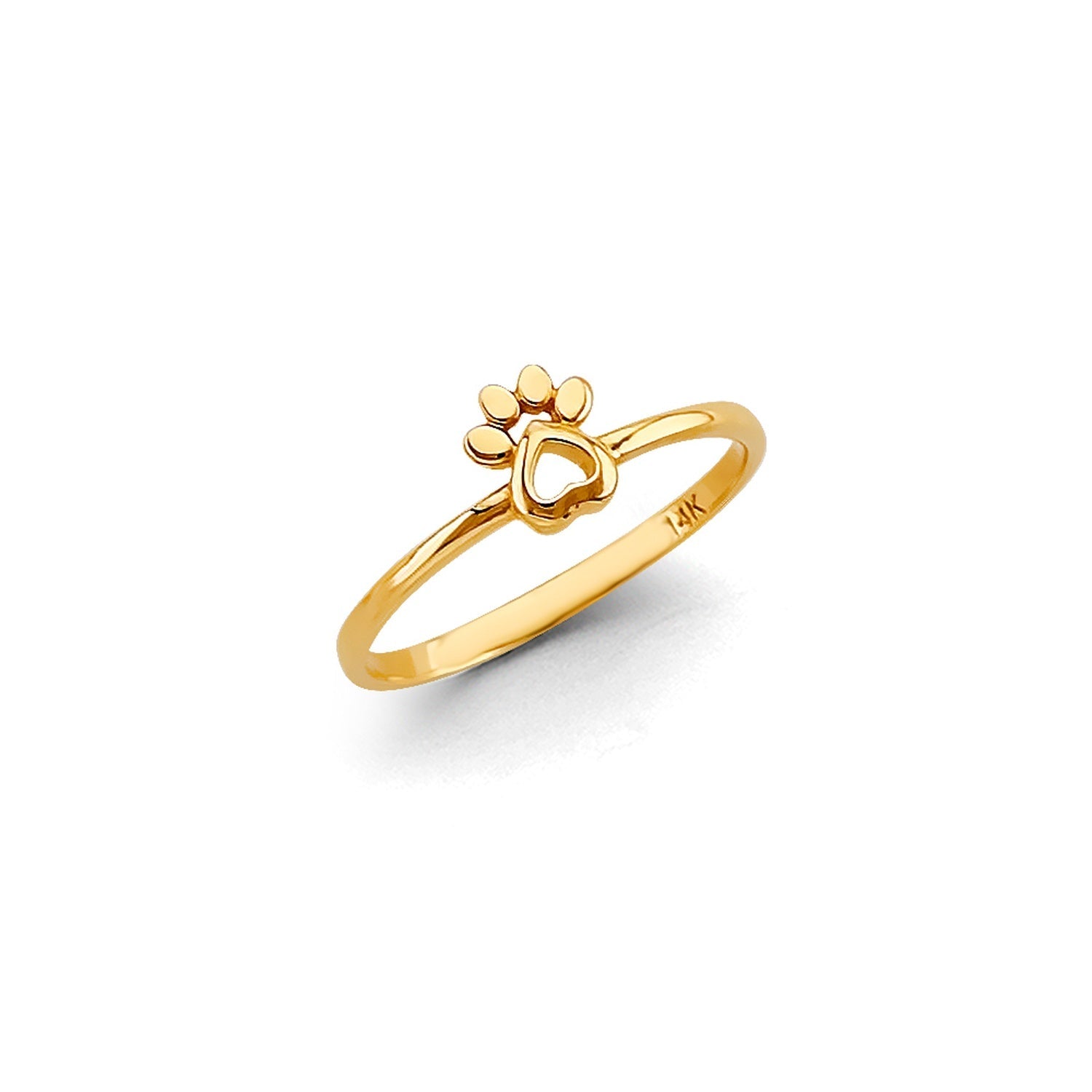 14KY Dog Paw Ring