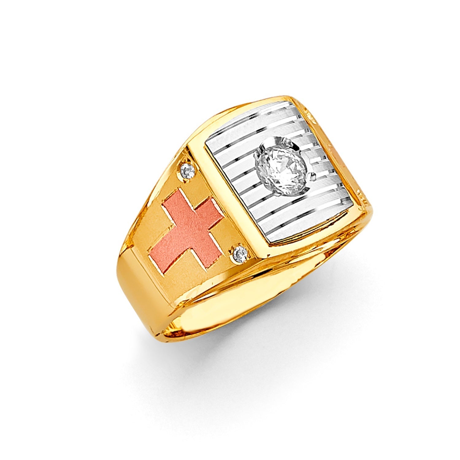 14K 3C Men's CZ RIng