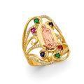 14K 2C Colored CZ Guadalupe Ring