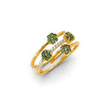 14KY Flower Green CZ Ring