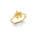 14K 2T CZ Flower Ring