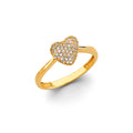 14KY CZ Heart Ring