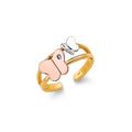 14K 3C CZ Butterfly Toe Ring