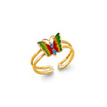 14KY Colored Butterfly Toe Ring