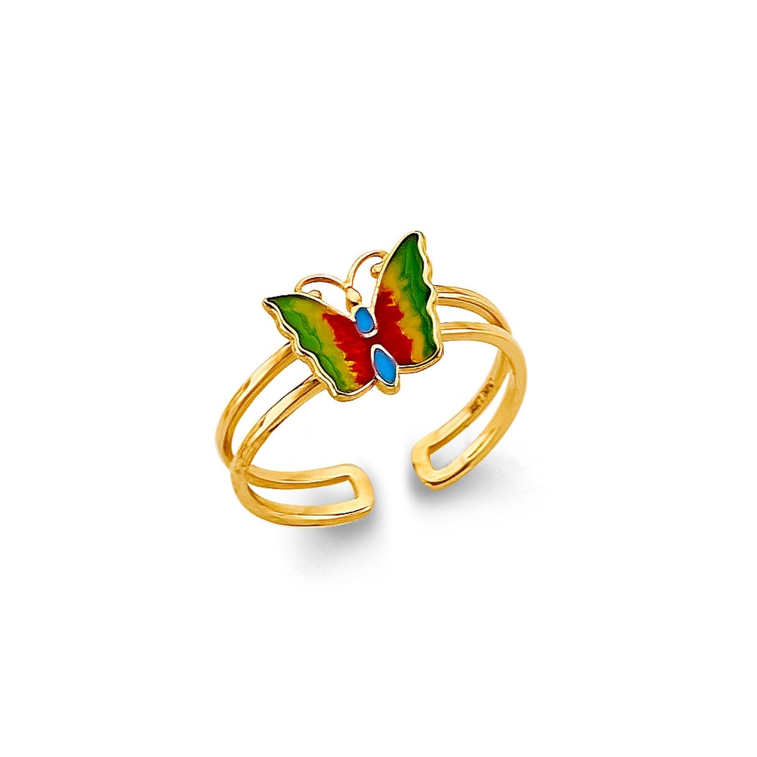 14KY Colored Butterfly Toe Ring