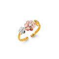 14K 3C CZ Flower Toe Ring