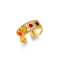 14KY Colored CZ Flower Toe Ring