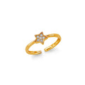 14KY CZ Star Toe Ring
