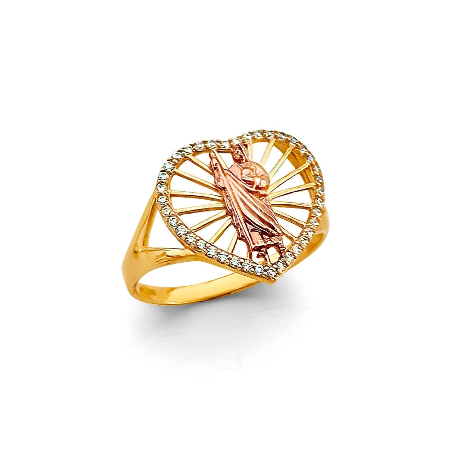 14K 2C St. Jude CZ Ring