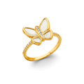14KY MOP Butterfly CZ Ring