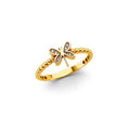 14KY CZ Dragonfly Ring