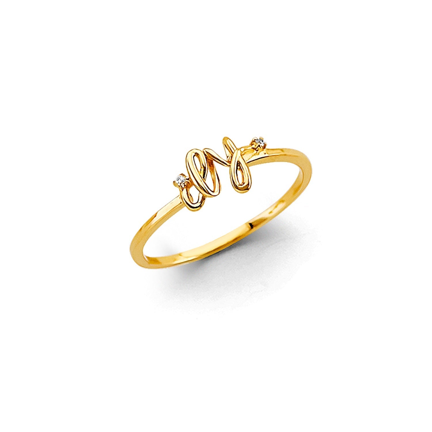 14KY I. L. Y. CZ Ring