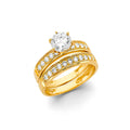 14KY Ladies CZ Wedding Band / Trio Set