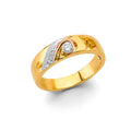 14K 2T Men's CZ Wedding Band / Trio Set