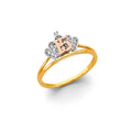 14K 2T CZ Crown 15 Years Ring