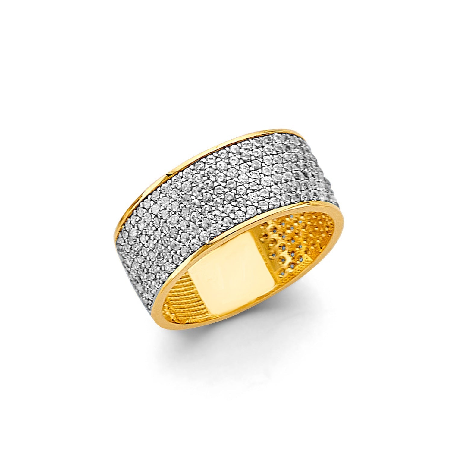 14K 2T M-Pave Ladies CZ Ring