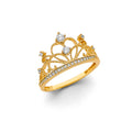 14K 2T CZ Crown Ring