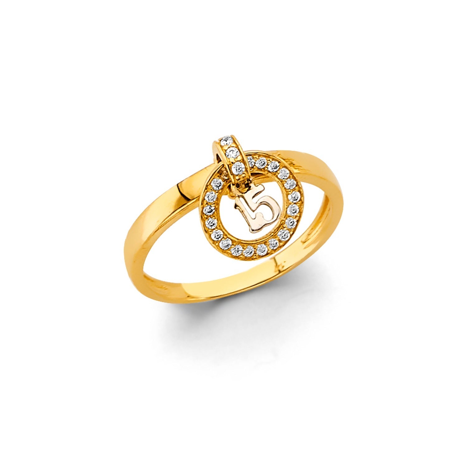 14KY CZ 15 Years RIng
