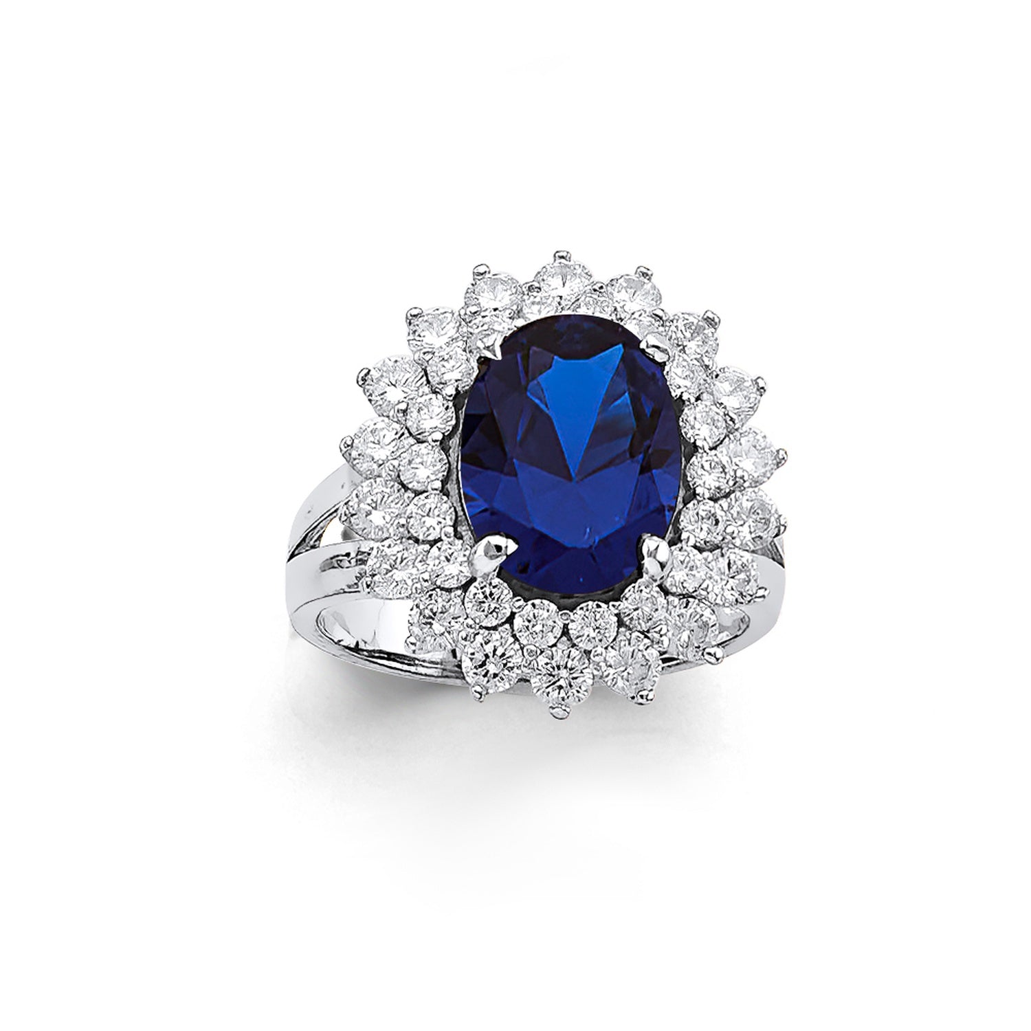 14KW Blue CZ Ring / Set
