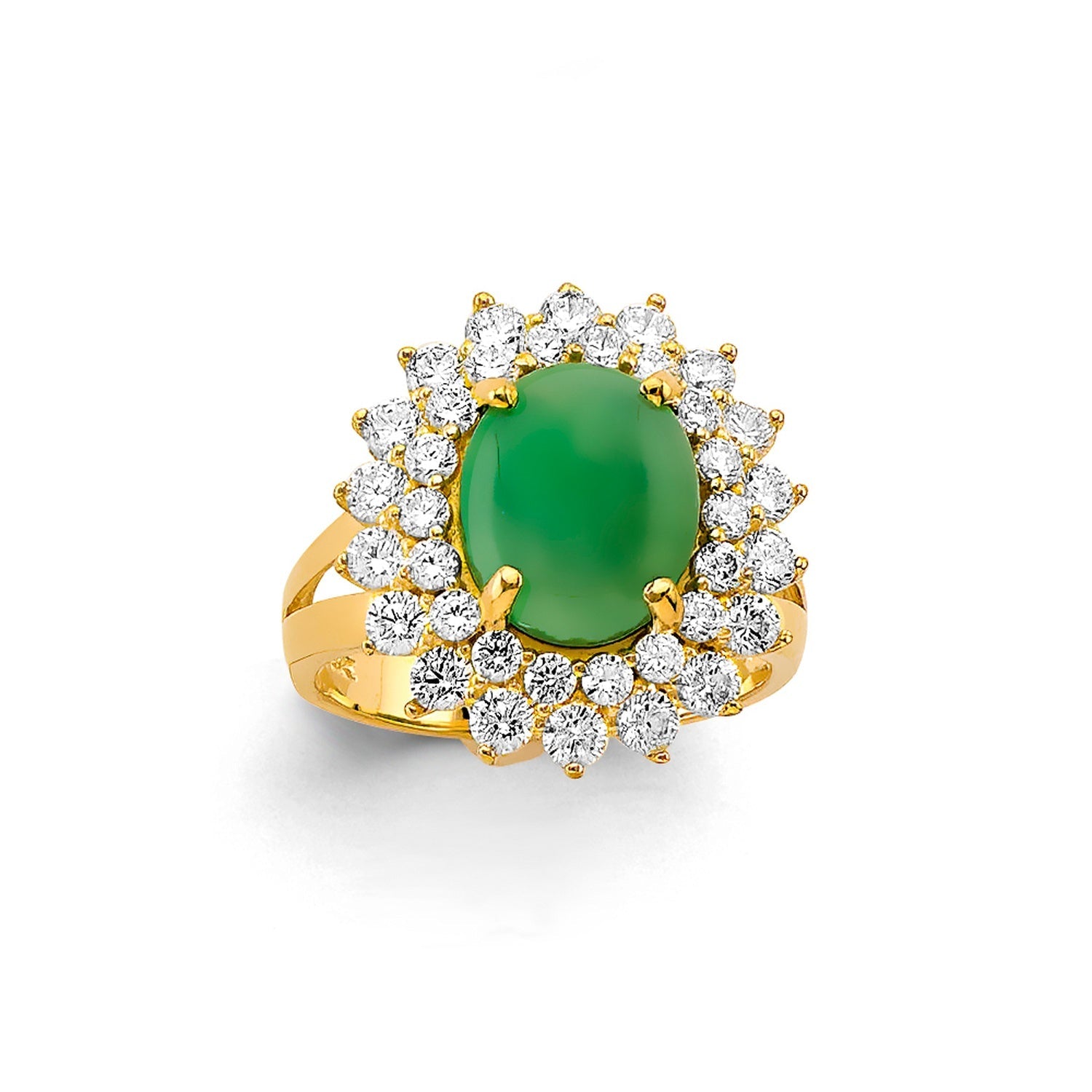 14KY CZ Jade Ring / Set