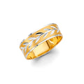 14K 2T 6MM DC Tapered Wed Band Sz 10