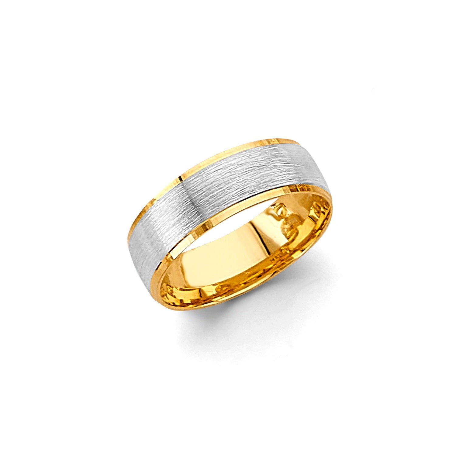 14K 2T 6MM Sand Polish Wed Band Sz 7