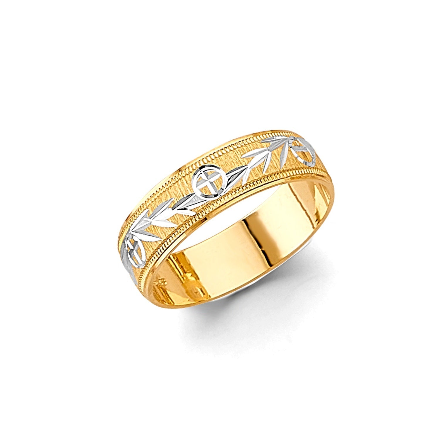 14K 2T 6MM D.C. Wedding Band Sz 10