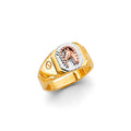 14K 3C Horseshoe Ring