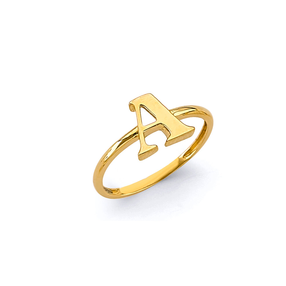14KY Polish Initial Ring M