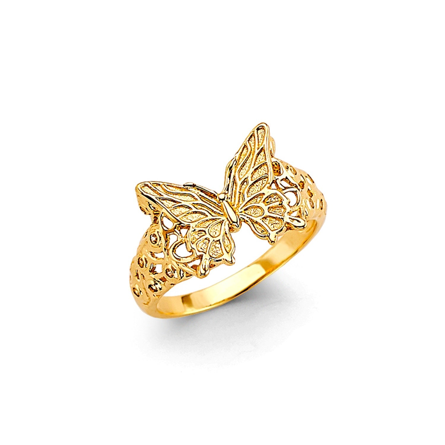 14KY CZ Butter Fly Ladies Ring