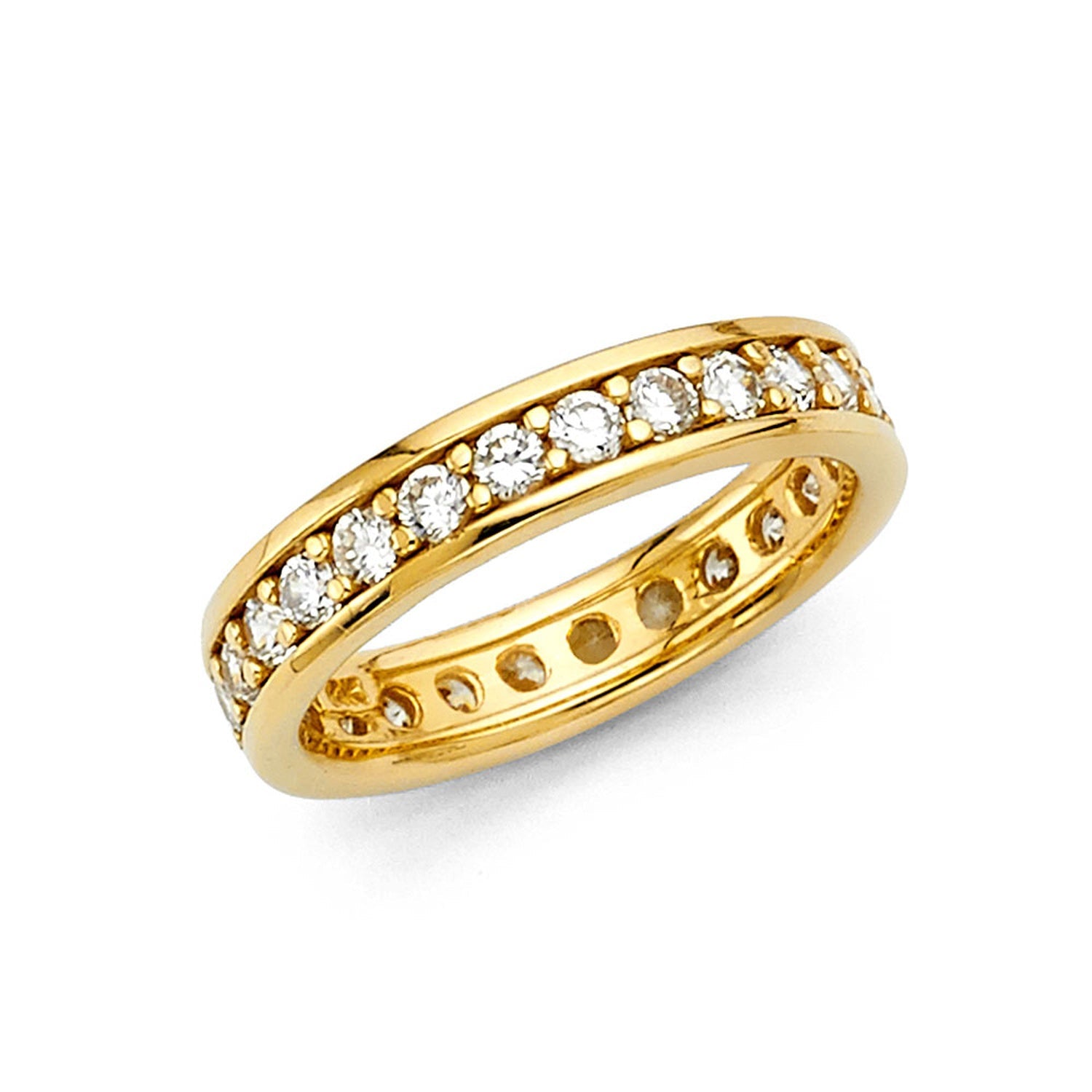 14KY ROUND CZ ETERNITY CHANNEL SET RING (RS4)