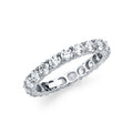 14KW ROUND CZ ETERNITY PRONG SET RING (RS6W)