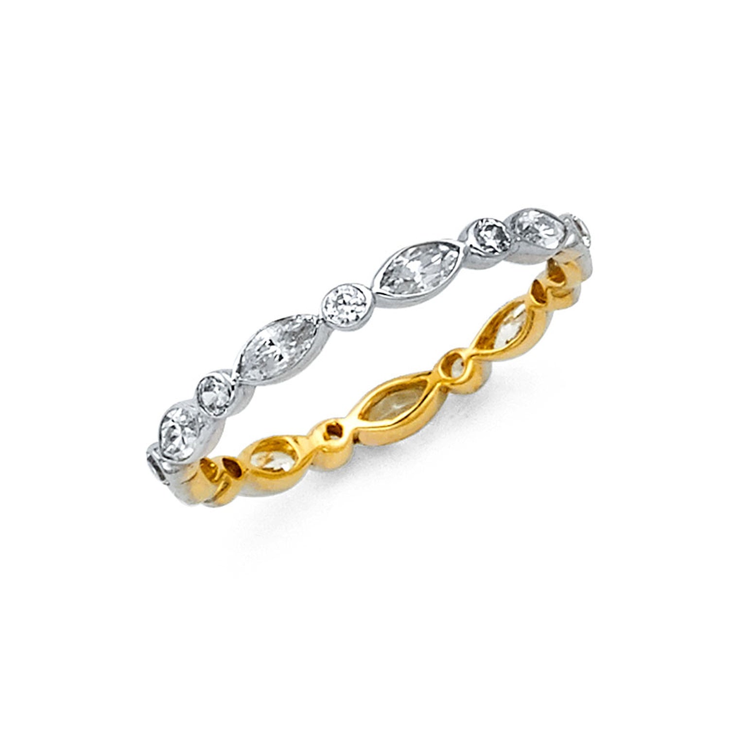 14K 2T CZ ETERNITY BAND - SIZE 9