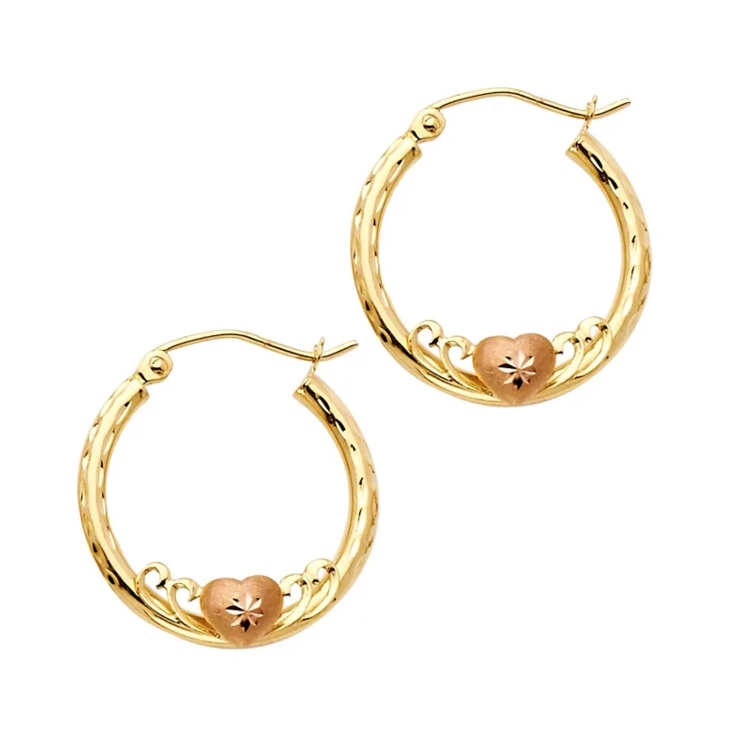 14K 2C 2MM RD HOOP WITH HRT (20MM)