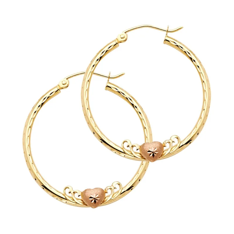 14K 2C 2MM RD HOOP WITH HRT (25MM)