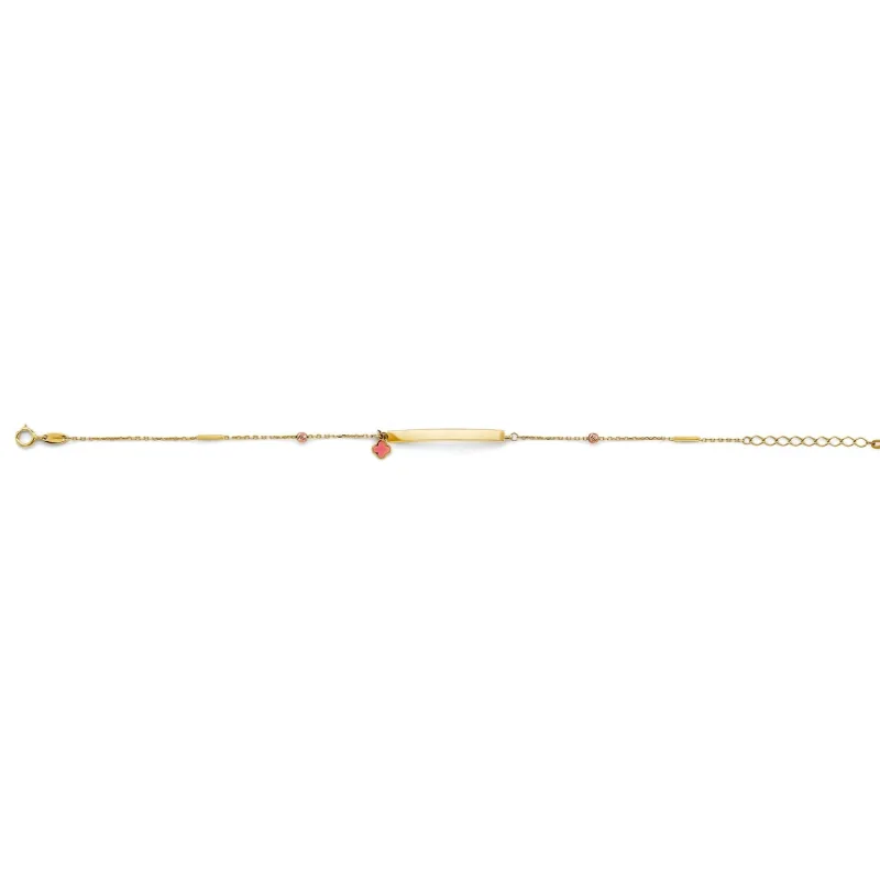 14K 2T Center ID w/ Charm Bracelet