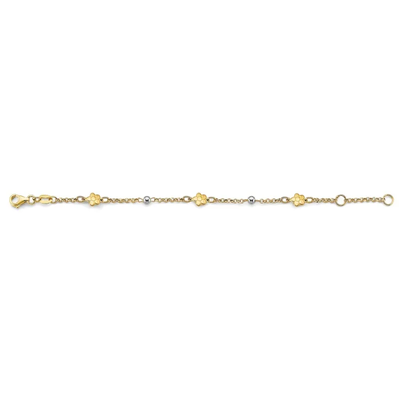 14K 2T Flower Baby Bracelet