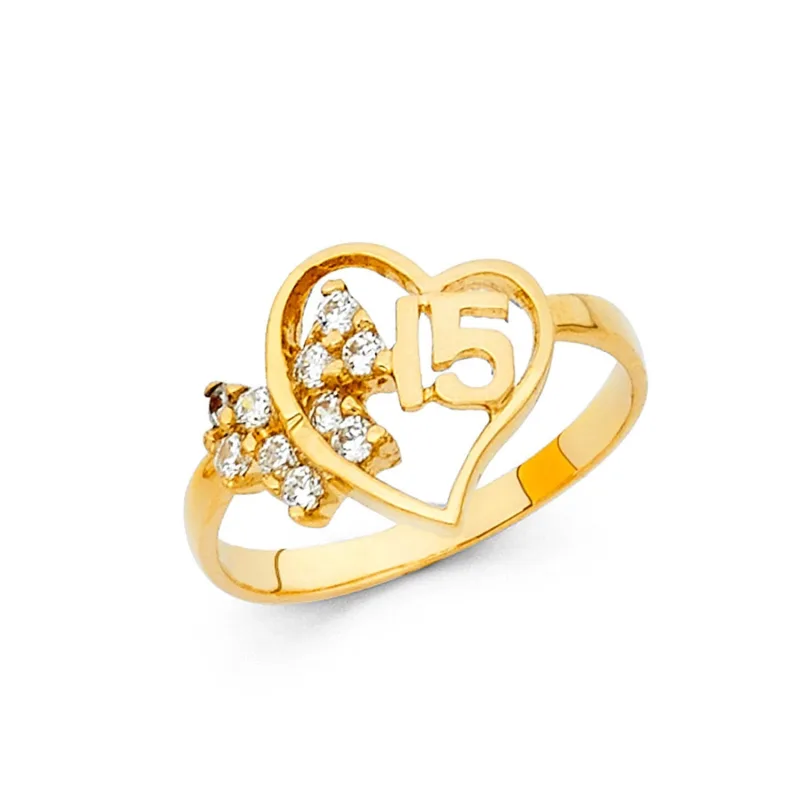 14K 15 YRS CZ RINGS (RG672)