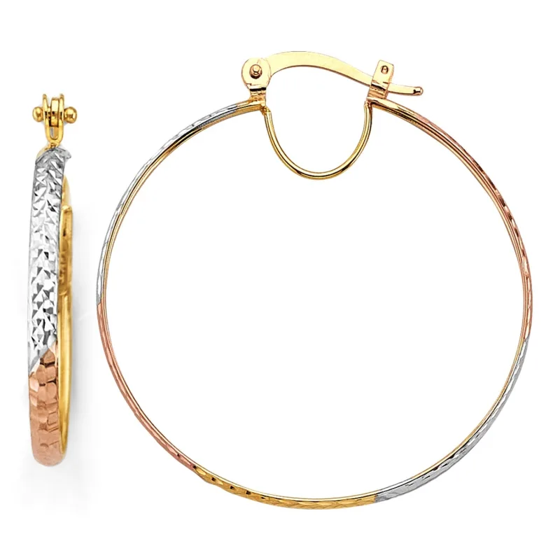 14K 2.2mm 3C D.C. Hoop Earring