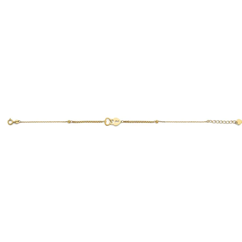 14K 2T Ball & Cross Light Bracelet